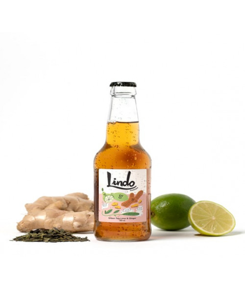 LINDO COLD GREEN TEA WITH GINGER & LIME 250 ML (24 U.)