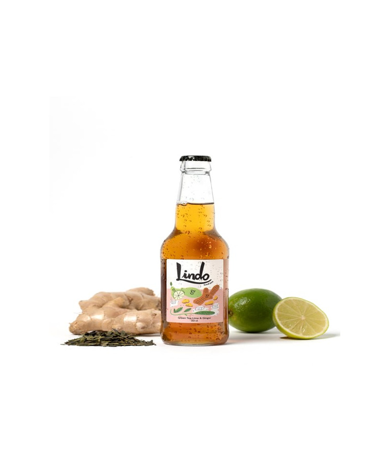 LINDO COLD GREEN TEA WITH GINGER & LIME 250 ML (24 U.)